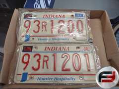 12 VINTAGE 1990'S INDIANA LICENSE PLATES