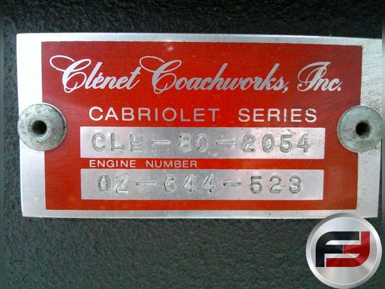 1980 CLENET SERIES II VIN: CLE802054 CONVERTIBLE