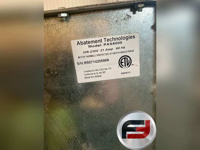 ABATEMENT TECHNOLOGIES PAS5000 AIR SCRUBBER