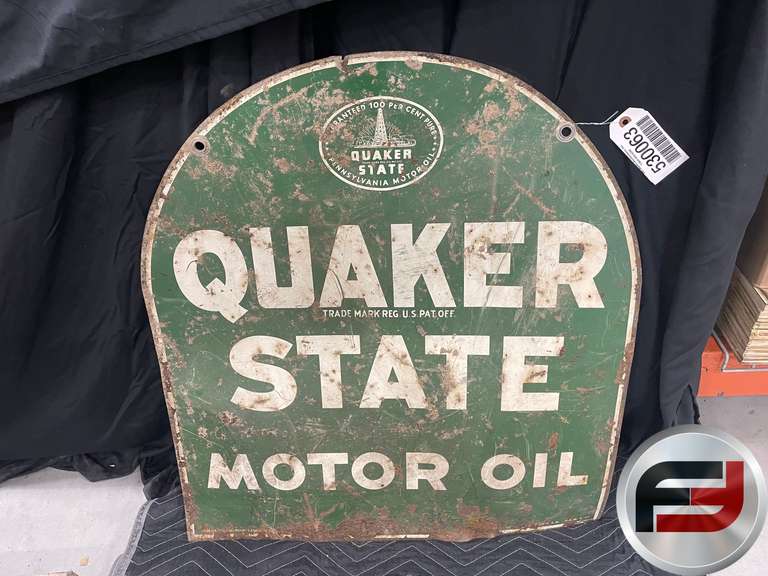 QUAKER STATE SIGN 28”X24” DOUBLE SIDED