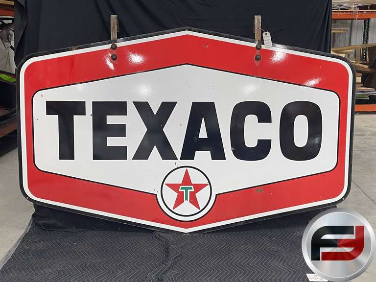 TEXACO PORCELAIN SIGN DOUBLE SIDED 8’