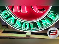 SINCLAIR PORCELAIN NEON SIGN, 48" X 48", NEW NEON GLASS,