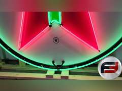 TEXACO PORCELAIN NEON SIGN, 72" X 72", NEW NEON GLASS,
