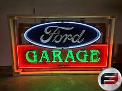 FORD GARAGE TIN NEON SIGN, 72" X 38", NEW NEON
