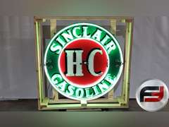 SINCLAIR PORCELAIN NEON SIGN, 48" X 48", NEW NEON GLASS,