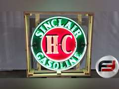 SINCLAIR PORCELAIN NEON SIGN, 48" X 48", NEW NEON GLASS,