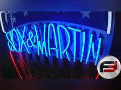 SOX & MARTIN TIN NEON SIGN, 35" X 48", NEW