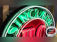 SINCLAIR PORCELAIN NEON SIGN, 48" X 48", NEW NEON GLASS,