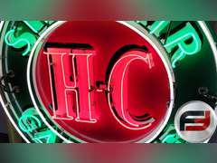 SINCLAIR PORCELAIN NEON SIGN, 48" X 48", NEW NEON GLASS,