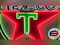 TEXACO PORCELAIN NEON SIGN, 72" X 72", NEW NEON GLASS,