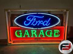 FORD GARAGE TIN NEON SIGN, 72" X 38", NEW NEON