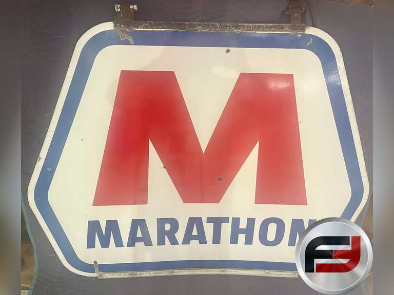 MARATHON HANGING SIGN DOUBLE SIDED 48”