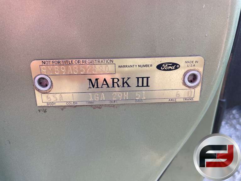 1969 LINCOLN CONTINENTAL VIN: 9Y89A852890