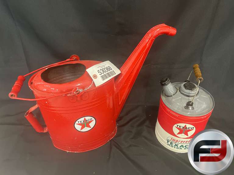 1940S TEXACO OIL RADIATOR SERVICE WATER CAN, TEXACO MOTOR OIL