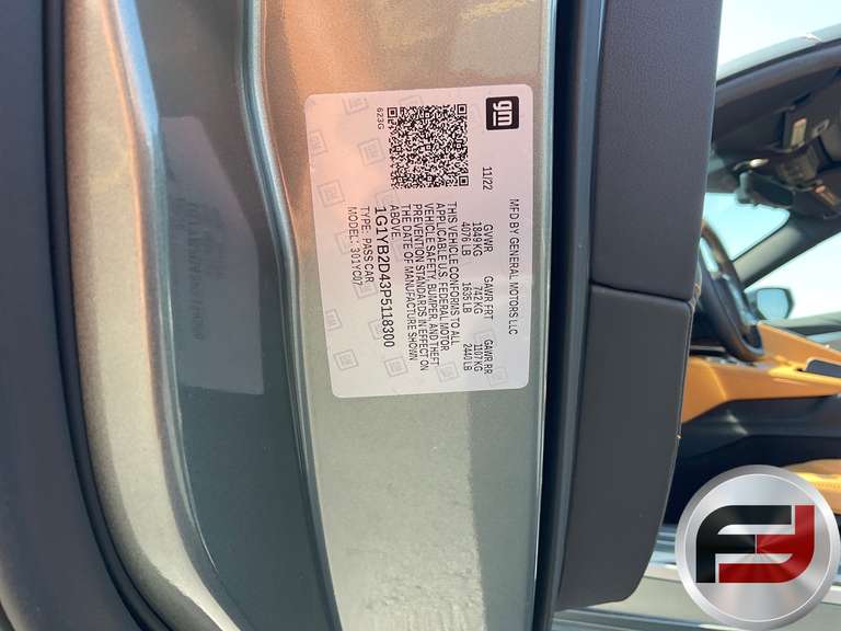 2023 CHEVROLET CORVETTE SPORTS CAR COUPE VIN: 1G1YB2D43P5118300