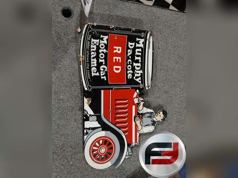 DOUBLE SIDED WALL HANGING MURPHY DA-COTE MOTORGAR ENAMEL SIGN