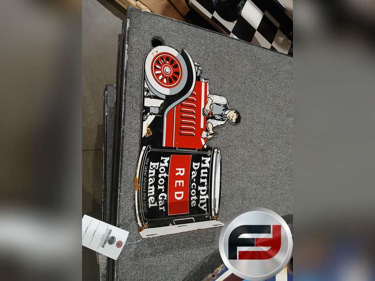 DOUBLE SIDED WALL HANGING MURPHY DA-COTE MOTORGAR ENAMEL SIGN