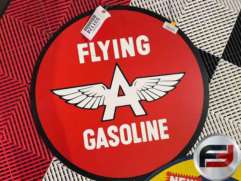 FLYING A GASOLINE METAL SIGN, 24"