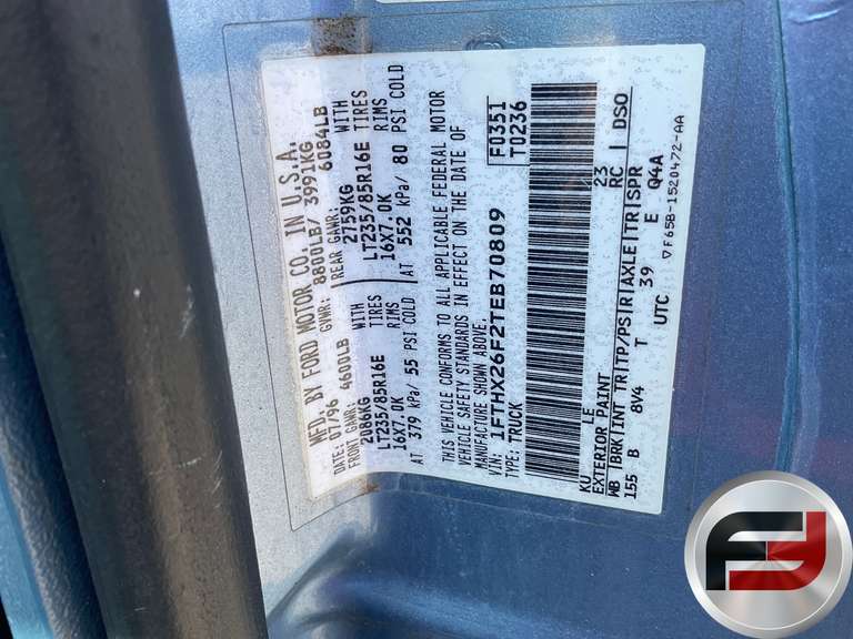 1996 FORD F-250 XLT VIN: 1FTHX26F2TEB70809 EXTENDED CAB PICKUP 4X4