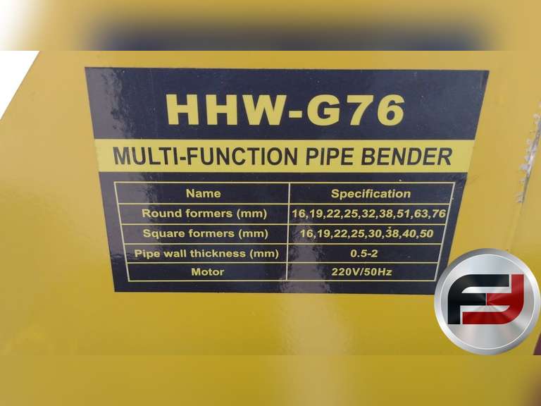 PIPE BENDING MACHINE WITH MUTIPLE SIZE DIES