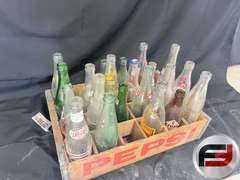 VINTAGE PEPSI WOOD CRATE WITH BOTTLES