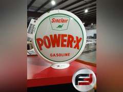 SINCLAIR POWER X GASOLINE DOUBLE SIDED GLOBE PLASTIC HOUSING