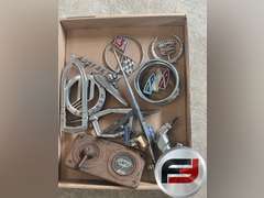 FLAT OF MISC HOOD EMBLEMS AND BADGES