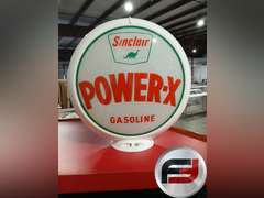 SINCLAIR POWER X GASOLINE DOUBLE SIDED GLOBE PLASTIC HOUSING