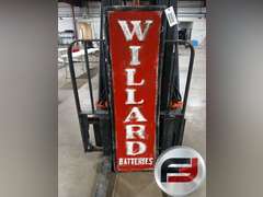 WILLARD BATTERIES 16"X5' EMBOSSED METAL SIGN