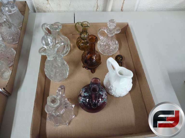 VINEGAR AND OIL DECANTERS, QTY OF 8