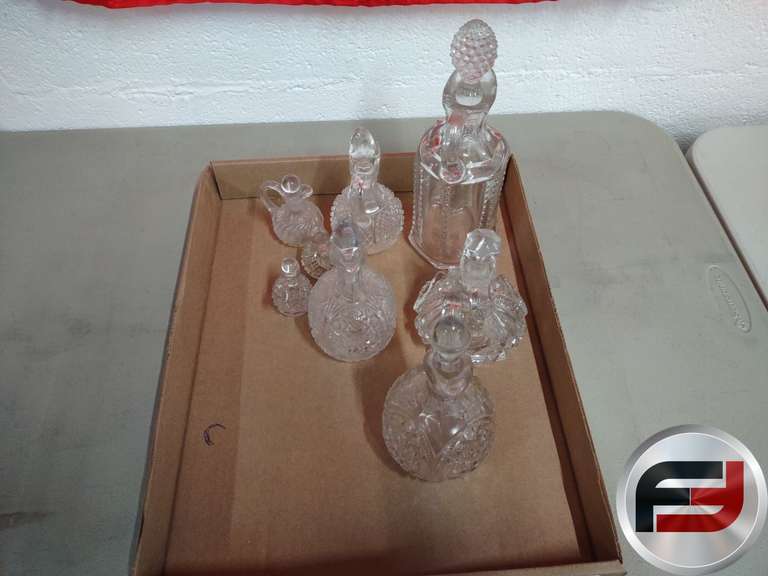 VINEGAR AND OIL DECANTERS, QTY OF 8