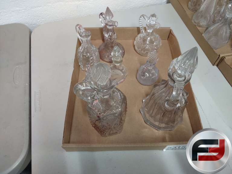 VINEGAR AND OIL DECANTERS, QTY OF 8