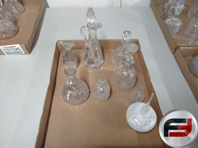 VINEGAR AND OIL DECANTERS, QTY OF 8