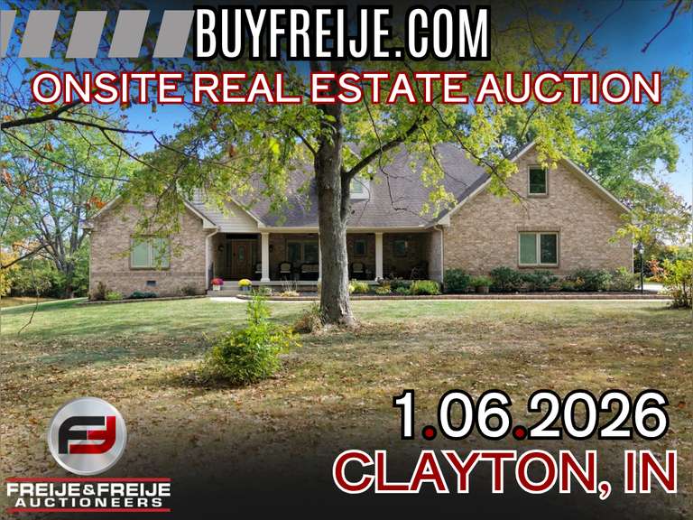 ONSITE REAL ESTATE AUCTION - 6699 S CO RD 350 W & 6705 S CO RD 350 W CLAYTON, IN 46118 - TUESDAY JAN 6TH 6:30 PM ET