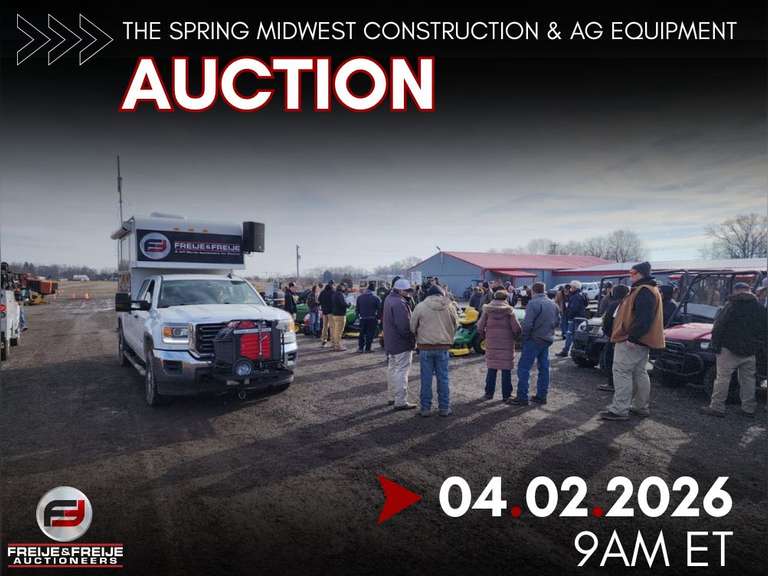 THE SPRING MIDWEST CONSTRUCTION & AG EQUIPMENT AUCTION - APRIL 2ND @ 9 AM ET