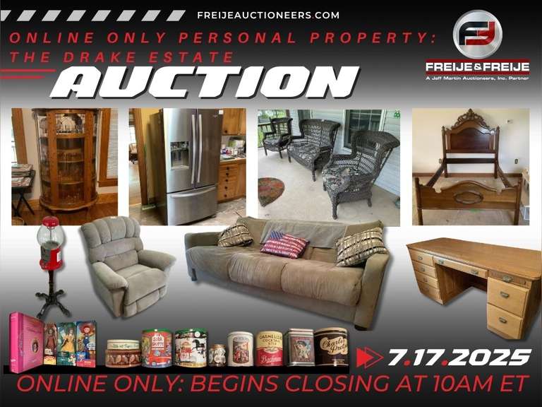 ONLINE ONLY PERSONAL PROPERTY - THE DRAKE ESTATE - BEGINS CLOSING JULY 17TH @ 10 AM