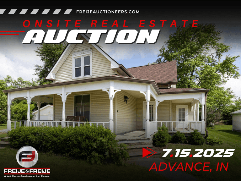ONSITE REAL ESTATE AUCTION - 206 W WALL STREET ADVANCE, INDIANA 46102- JULY 15TH @ 6:30 PM