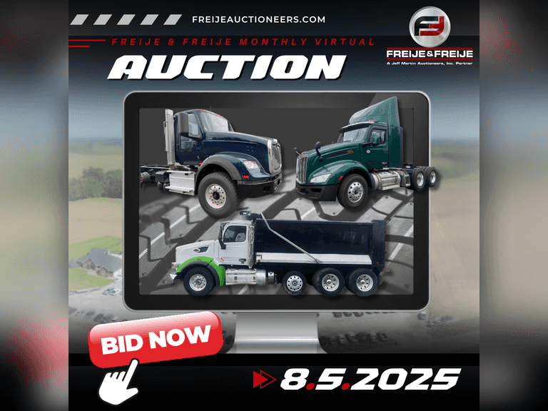 FREIJE & FREIJE MONTHLY VIRTUAL AUCTION FEATURING: USED REPAIRABLE & REBUILDABLE PROJECT PIECES, TRUCKS & HEAVY EQUIPMENT - AUGUST 5TH @ 10 AM ET