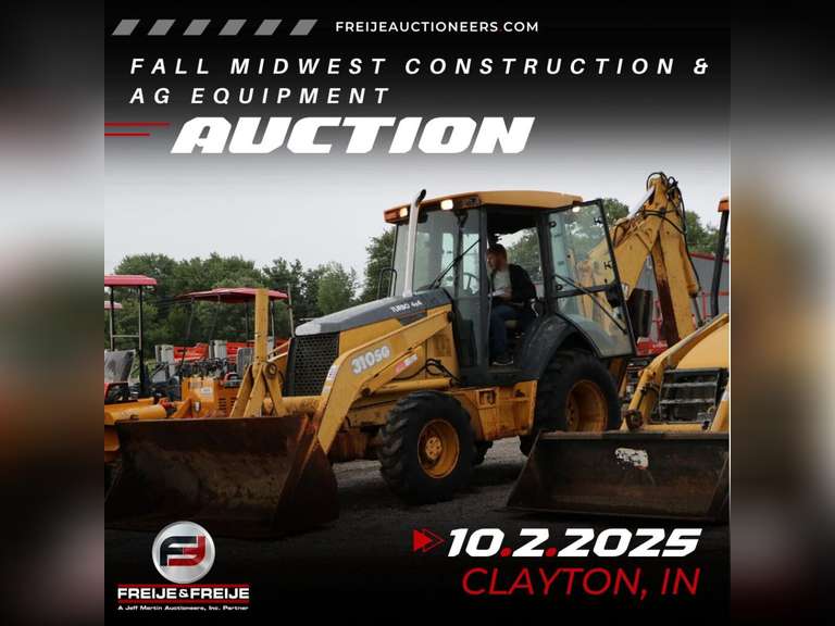 FALL MIDWEST CONSTRUCTION & AG EQUIPMENT AUCTION - OCTOBER 2ND @ 9 AM ET