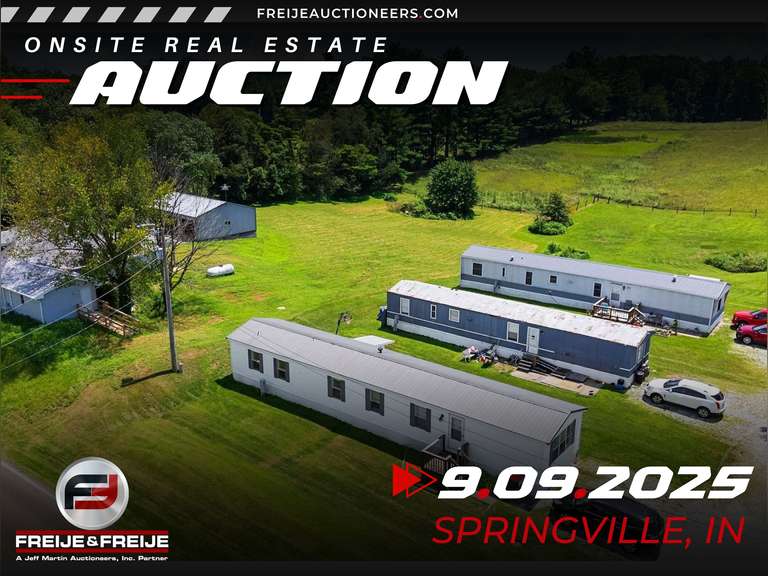 ONSITE REAL ESTATE AUCTION - 24 LILLY LANE SPRINGVILLE, IN 47462 - SEPTEMBER 9TH 6:30 PM ET