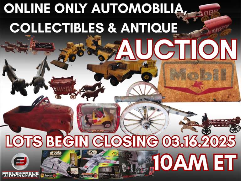 ONLINE ONLY AUTOMOBILIA, COLLECTIBLES & ANTIQUES AUCTION FEATURING THE ESTATE OF DAVID ECK - BEGINS CLOSING MARCH 16TH @ 10 AM ET