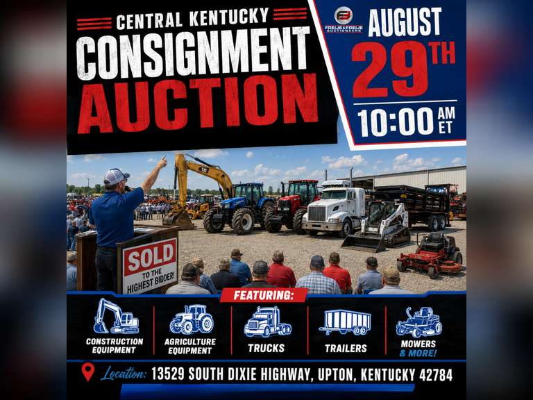 CENTRAL KENTUCKY CONSIGNMENT AUCTION - AUGUST 29TH @ 10 AM ET