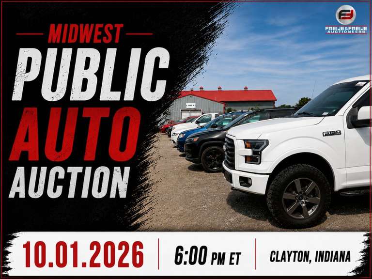 MIDWEST PUBLIC AUTOMOBILE AUCTION FEATURING VEHICLES, UTV'S - OCTOBER 1ST @ 6 PM ET