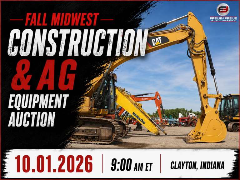 THE FALL MIDWEST CONSTRUCTION & AG EQUIPMENT AUCTION - OCTOBER 1ST @ 9 AM ET
