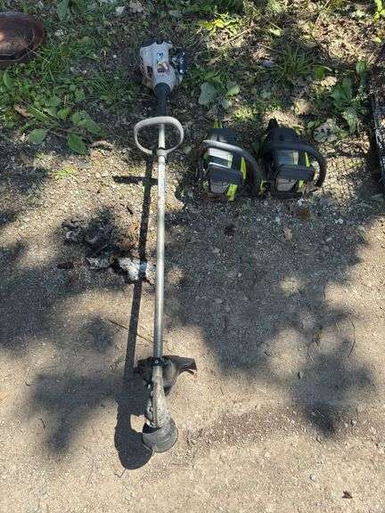 2 Poulan chain Saws (no bars) & Homelite Weedeater (cond. unknown)