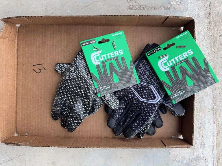 2 pair Cutters football Gloves, L/XL