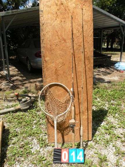 Zebco 700 reel, 2 rods, and dip net