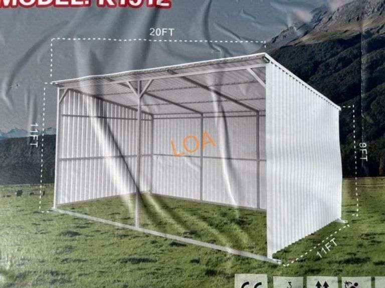 UNUSED 20FTx 12FT Steel Livestock / Car / ATV Shed