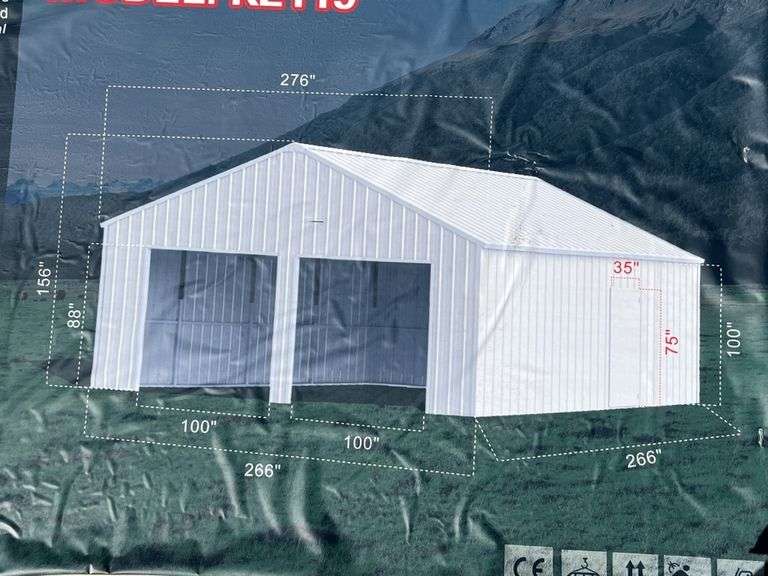 UNUSED 23FT x 22FT Double Garage Metal Shed