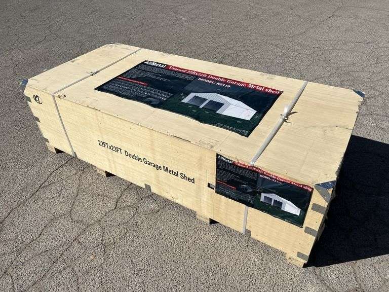 UNUSED 23FT x 22FT Double Garage Metal Shed